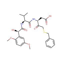 COc1ccc(OC)c([C@@H](O)C(=O)N[C@H](C(=O)N[C@@H](CC(=O)O)C(=O)CSCc2ccccc2)C(C)C)c1 ZINC000014947293
