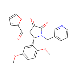 COc1ccc(OC)c([C@@H]2C(C(=O)c3ccco3)C(=O)C(=O)N2Cc2cccnc2)c1 ZINC000008818312