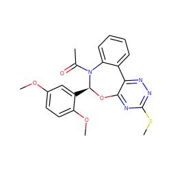 COc1ccc(OC)c([C@@H]2Oc3nc(SC)nnc3-c3ccccc3N2C(C)=O)c1 ZINC000000683368