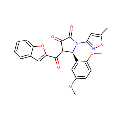 COc1ccc(OC)c([C@H]2C(C(=O)c3cc4ccccc4o3)C(=O)C(=O)N2c2cc(C)on2)c1 ZINC000008468819