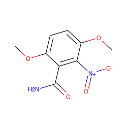 COc1ccc(OC)c([N+](=O)[O-])c1C(N)=O ZINC000000478136