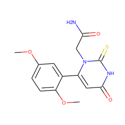 COc1ccc(OC)c(-c2cc(=O)[nH]c(=S)n2CC(N)=O)c1 ZINC000205721785