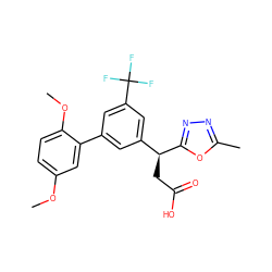 COc1ccc(OC)c(-c2cc([C@H](CC(=O)O)c3nnc(C)o3)cc(C(F)(F)F)c2)c1 ZINC001772654429