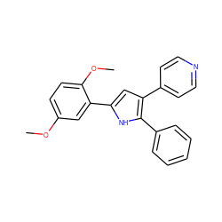 COc1ccc(OC)c(-c2cc(-c3ccncc3)c(-c3ccccc3)[nH]2)c1 ZINC000026638084