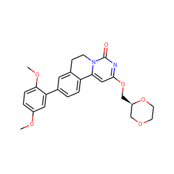 COc1ccc(OC)c(-c2ccc3c(c2)CCn2c-3cc(OC[C@@H]3COCCO3)nc2=O)c1 ZINC000142956813