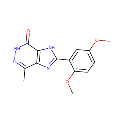 COc1ccc(OC)c(-c2nc3c(C)n[nH]c(=O)c3[nH]2)c1 ZINC000101257746