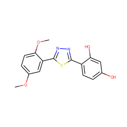 COc1ccc(OC)c(-c2nnc(-c3ccc(O)cc3O)s2)c1 ZINC000095591966