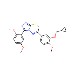 COc1ccc(OC)c(-c2nnc3n2N=C(c2ccc(OC)c(OCC4CC4)c2)CS3)c1 ZINC000043080127