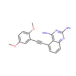 COc1ccc(OC)c(C#Cc2cccc3nc(N)nc(N)c23)c1 ZINC000013740539