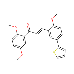 COc1ccc(OC)c(C(=O)/C=C/c2cc(-c3cccs3)ccc2OC)c1 ZINC000029320936