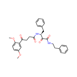 COc1ccc(OC)c(C(=O)CCC(=O)N[C@@H](Cc2ccccc2)C(=O)C(=O)NCCc2ccccc2)c1 ZINC000040874292