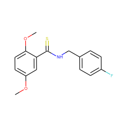 COc1ccc(OC)c(C(=S)NCc2ccc(F)cc2)c1 ZINC000066148366