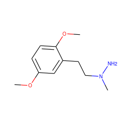 COc1ccc(OC)c(CCN(C)N)c1 ZINC000064485566