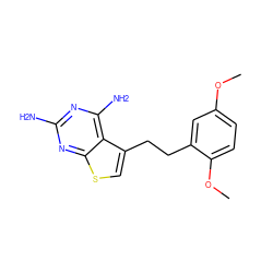 COc1ccc(OC)c(CCc2csc3nc(N)nc(N)c23)c1 ZINC000005889010