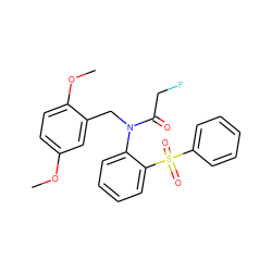 COc1ccc(OC)c(CN(C(=O)CF)c2ccccc2S(=O)(=O)c2ccccc2)c1 ZINC000084689775