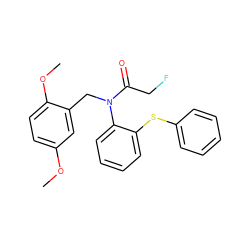 COc1ccc(OC)c(CN(C(=O)CF)c2ccccc2Sc2ccccc2)c1 ZINC000084688244