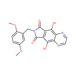 COc1ccc(OC)c(CN2C(=O)c3c(c(O)c4nccnc4c3O)C2=O)c1 ZINC000013612273