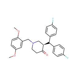 COc1ccc(OC)c(CN2CCC(=O)[C@H](C(c3ccc(F)cc3)c3ccc(F)cc3)C2)c1 ZINC000072105507