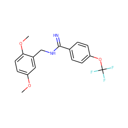 COc1ccc(OC)c(CNC(=N)c2ccc(OC(F)(F)F)cc2)c1 ZINC000103259116