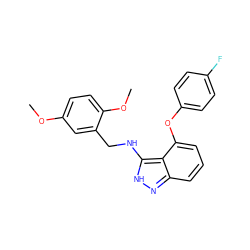 COc1ccc(OC)c(CNc2[nH]nc3cccc(Oc4ccc(F)cc4)c23)c1 ZINC000028468308