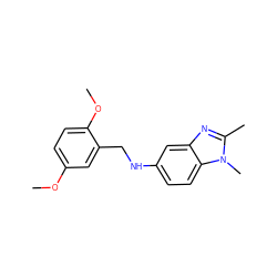 COc1ccc(OC)c(CNc2ccc3c(c2)nc(C)n3C)c1 ZINC000000085885