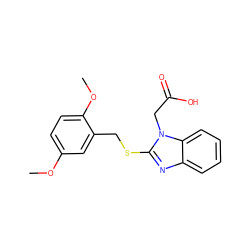 COc1ccc(OC)c(CSc2nc3ccccc3n2CC(=O)O)c1 ZINC000084654048