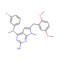 COc1ccc(OC)c(Cc2cc3c(N(C)c4cccc(Br)c4)nc(N)nc3n2C)c1 ZINC000064744262