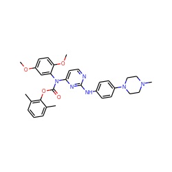 COc1ccc(OC)c(N(C(=O)Oc2c(C)cccc2C)c2ccnc(Nc3ccc(N4CCN(C)CC4)cc3)n2)c1 ZINC000053276161