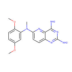 COc1ccc(OC)c(N(C)c2ccc3nc(N)nc(N)c3n2)c1 ZINC000003814938