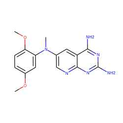 COc1ccc(OC)c(N(C)c2cnc3nc(N)nc(N)c3c2)c1 ZINC000096269963