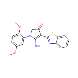 COc1ccc(OC)c(N2CC(=O)C(c3nc4ccccc4s3)=C2N)c1 ZINC000000791103