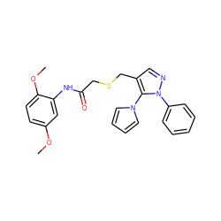 COc1ccc(OC)c(NC(=O)CSCc2cnn(-c3ccccc3)c2-n2cccc2)c1 ZINC000002948288