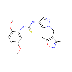 COc1ccc(OC)c(NC(=S)Nc2cnn(Cc3c(C)noc3C)c2)c1 ZINC000033879662