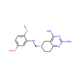 COc1ccc(OC)c(NC[C@H]2CCc3nc(N)nc(N)c3C2)c1 ZINC000003814886