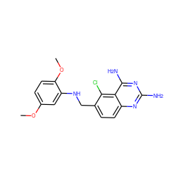 COc1ccc(OC)c(NCc2ccc3nc(N)nc(N)c3c2Cl)c1 ZINC000003814856