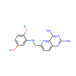 COc1ccc(OC)c(NCc2ccc3nc(N)nc(N)c3n2)c1 ZINC000003814858