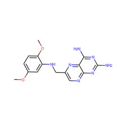 COc1ccc(OC)c(NCc2cnc3nc(N)nc(N)c3n2)c1 ZINC000005853701