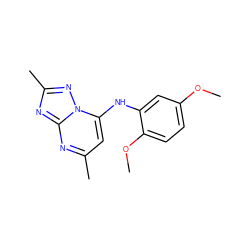 COc1ccc(OC)c(Nc2cc(C)nc3nc(C)nn23)c1 ZINC000004822231