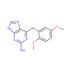 COc1ccc(OC)c(Nc2nc(N)nc3[nH]cnc23)c1 ZINC000008992982
