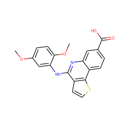 COc1ccc(OC)c(Nc2nc3cc(C(=O)O)ccc3c3sccc23)c1 ZINC000167761331