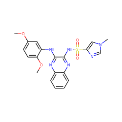 COc1ccc(OC)c(Nc2nc3ccccc3nc2NS(=O)(=O)c2cn(C)cn2)c1 ZINC000034892050