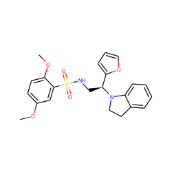 COc1ccc(OC)c(S(=O)(=O)NC[C@@H](c2ccco2)N2CCc3ccccc32)c1 ZINC000009708708