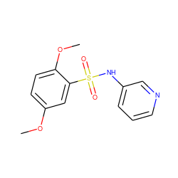 COc1ccc(OC)c(S(=O)(=O)Nc2cccnc2)c1 ZINC000000469853