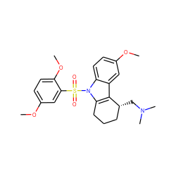 COc1ccc(OC)c(S(=O)(=O)n2c3c(c4cc(OC)ccc42)[C@H](CN(C)C)CCC3)c1 ZINC000028095848