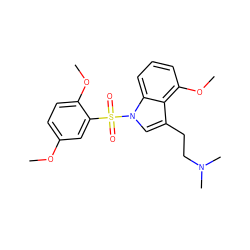 COc1ccc(OC)c(S(=O)(=O)n2cc(CCN(C)C)c3c(OC)cccc32)c1 ZINC000026382408