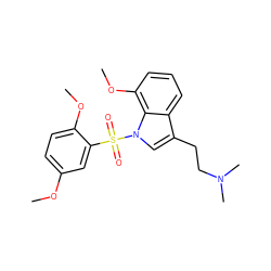 COc1ccc(OC)c(S(=O)(=O)n2cc(CCN(C)C)c3cccc(OC)c32)c1 ZINC000026386678