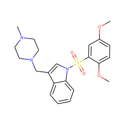 COc1ccc(OC)c(S(=O)(=O)n2cc(CN3CCN(C)CC3)c3ccccc32)c1 ZINC001772634986