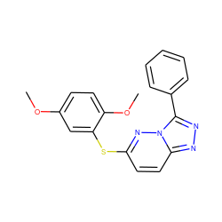 COc1ccc(OC)c(Sc2ccc3nnc(-c4ccccc4)n3n2)c1 ZINC000001043140