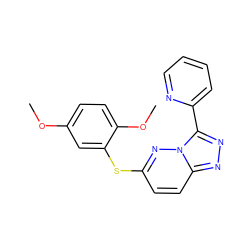 COc1ccc(OC)c(Sc2ccc3nnc(-c4ccccn4)n3n2)c1 ZINC000299830200