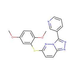 COc1ccc(OC)c(Sc2ccc3nnc(-c4cccnc4)n3n2)c1 ZINC000299827454